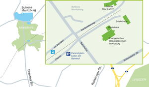 Parkmöglichkeiten rund um die Bahnhofstraße Moritzburg